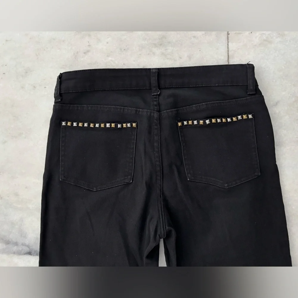 Y2K Vintage Cache Jeans Black Studded Low Rise Bootcut Womens 6 Cowgirl Boho - Picture 10 of 11